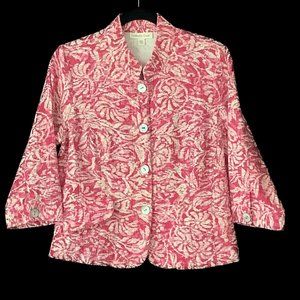 Coldwater Creek Pink Floral Jacket Size 10